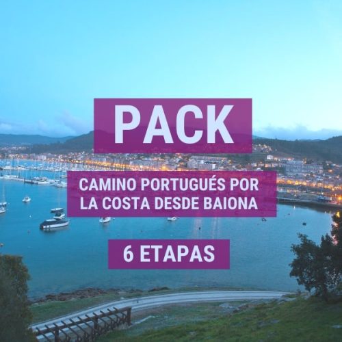 Pack Camino portugués desde Baiona a Santiago en 6 etapas